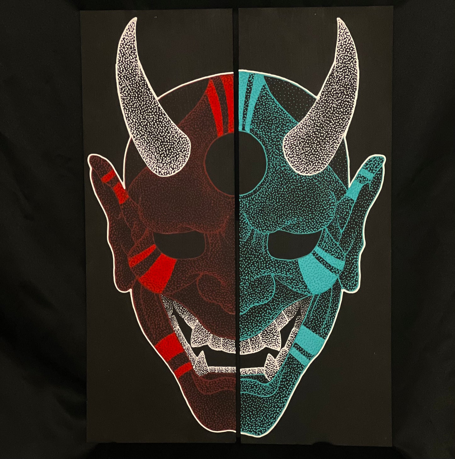 Red Stripe and Blue Stripe Hannya
