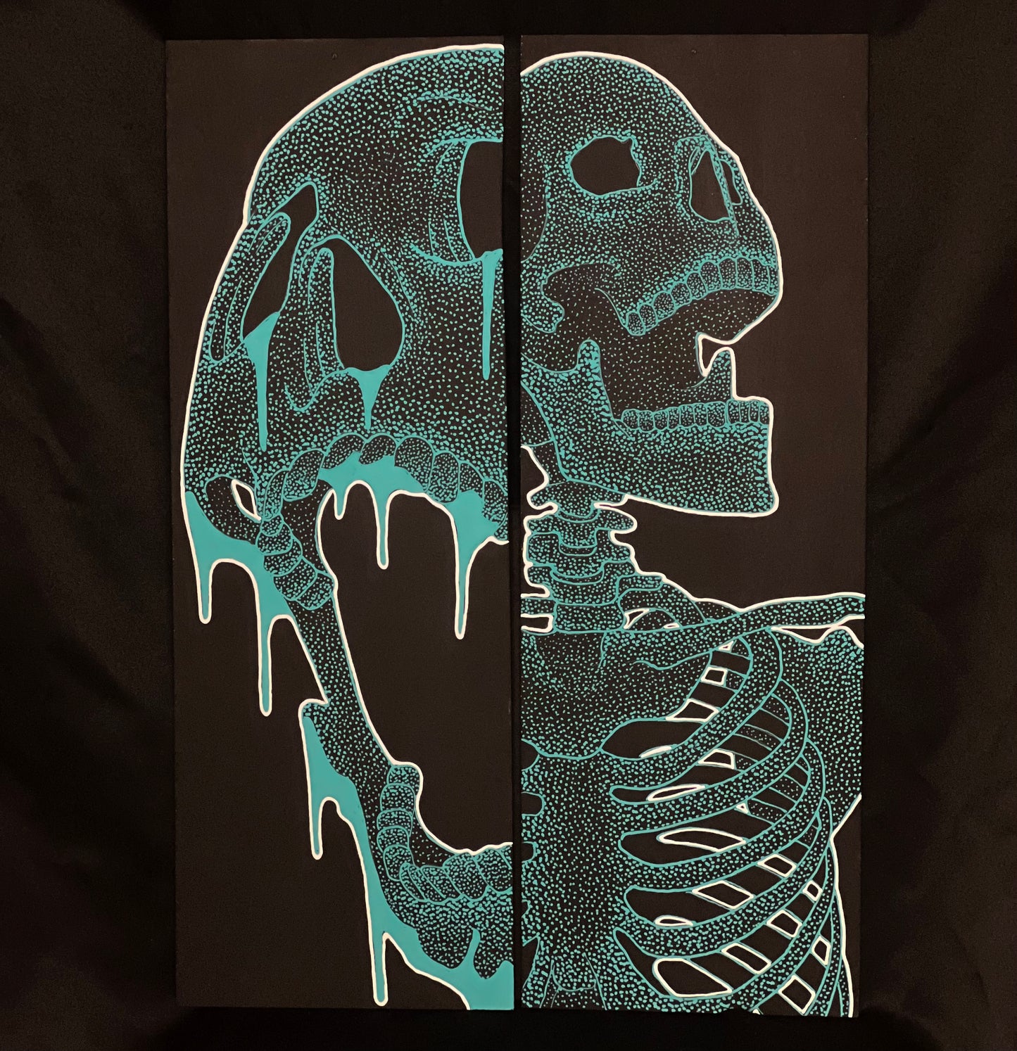 Dripping Skull and Skeleton