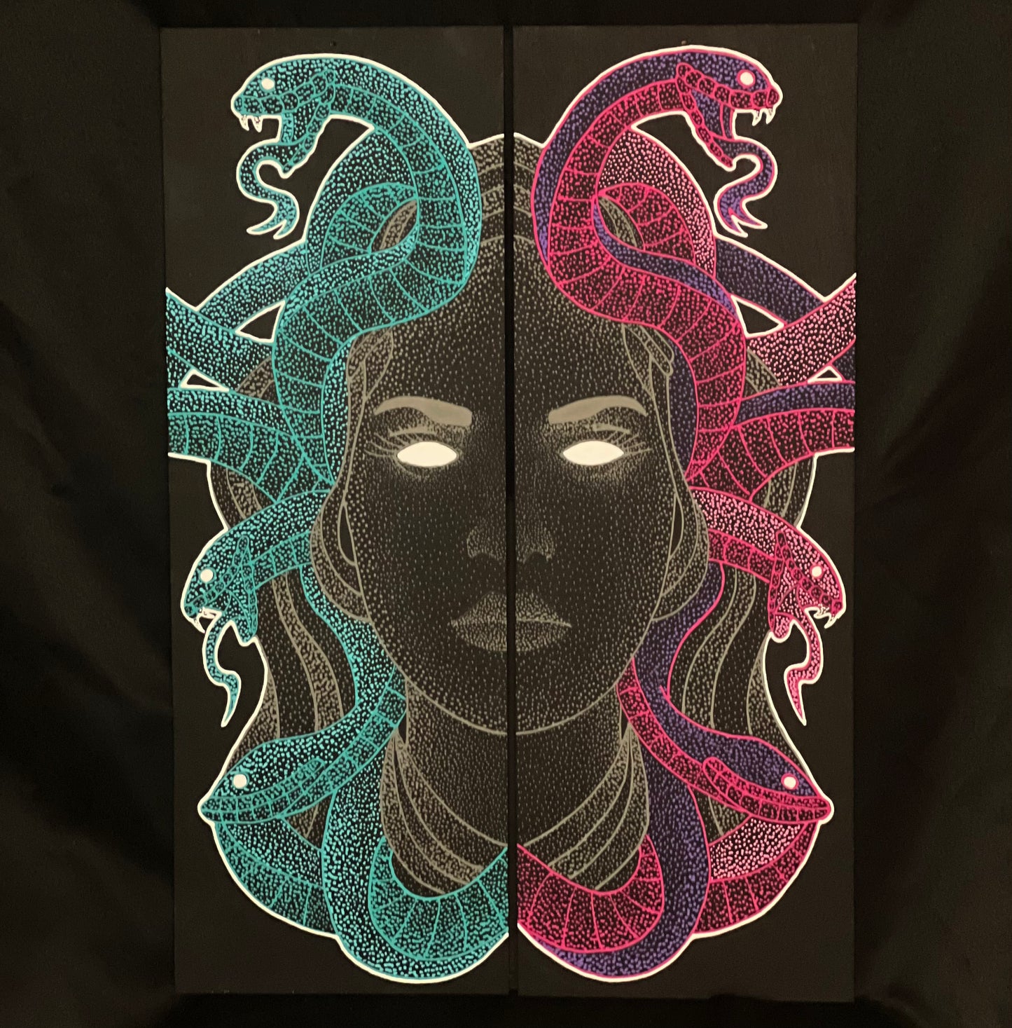 Medusa Teal and Pink and Purple