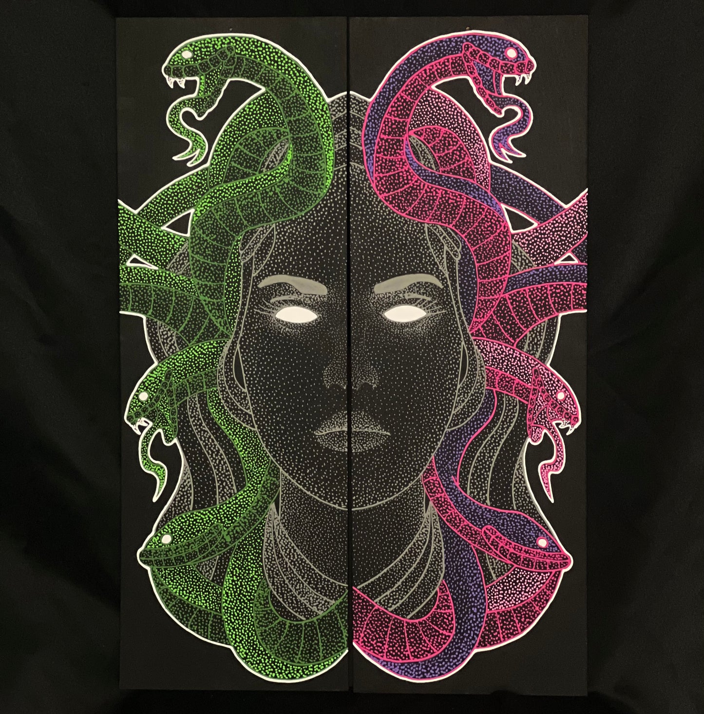 Medusa Green and Pink and Purple