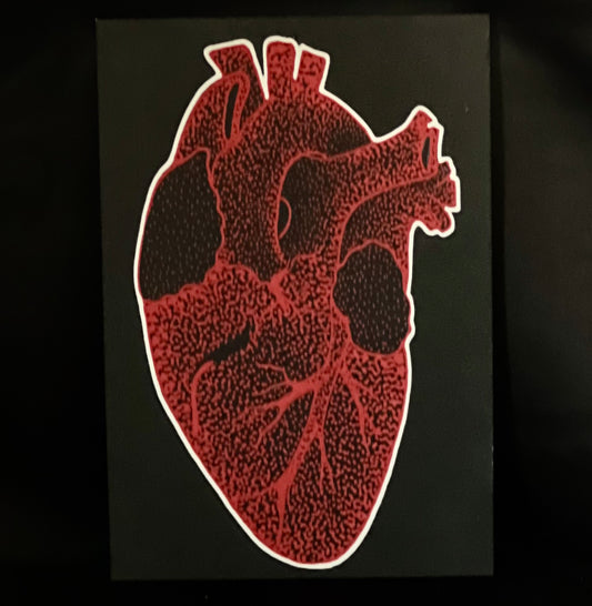 Small Black Panel Red Heart